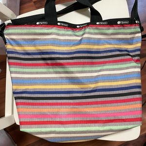 Lesportsac Rainbow Stripe Tote Bag/Purse (NEW)